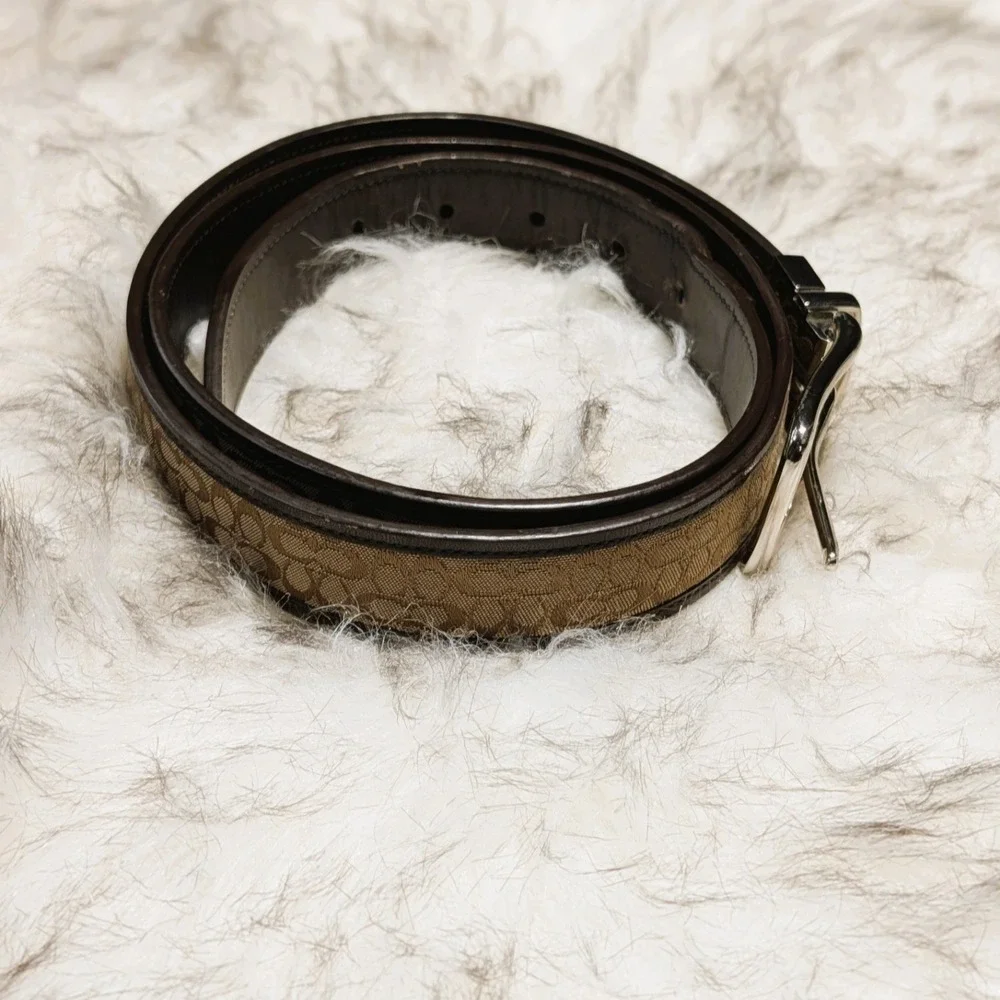 Coach Mens Belt Signature Monogram Pattern 40